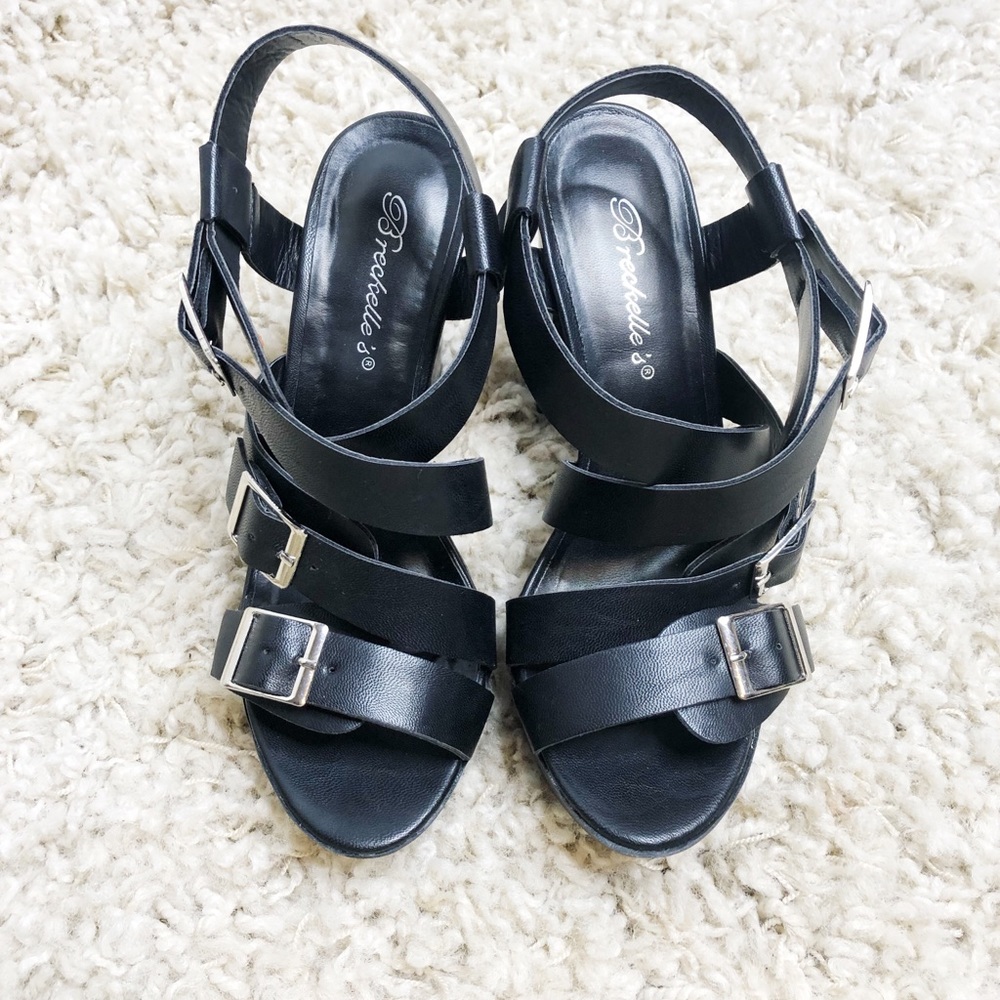 Breckelles Nella Buckle Ankle Strap Heels sz7 - Picture 2 of 9